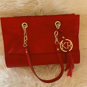 Kim Rogers Two Strap Red Purse Shoulder Bag Like New Condition
